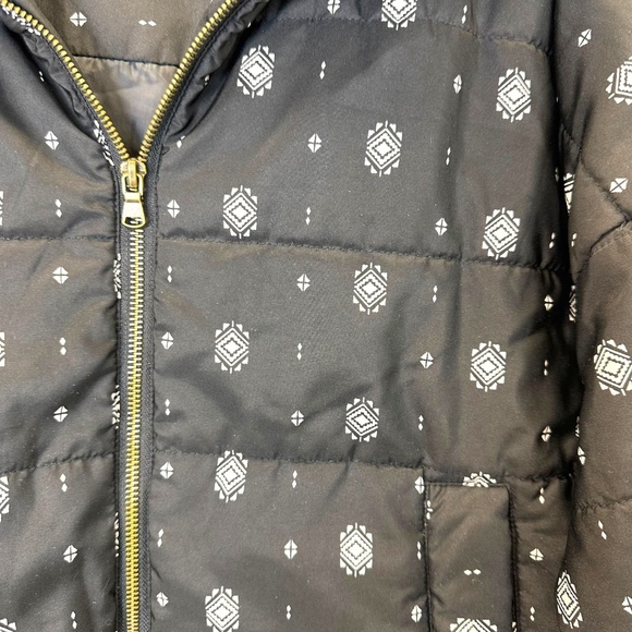 Sonoma Black & White Womens Puffer Jacket XS Drawstring Waist - Picture 4 of 5